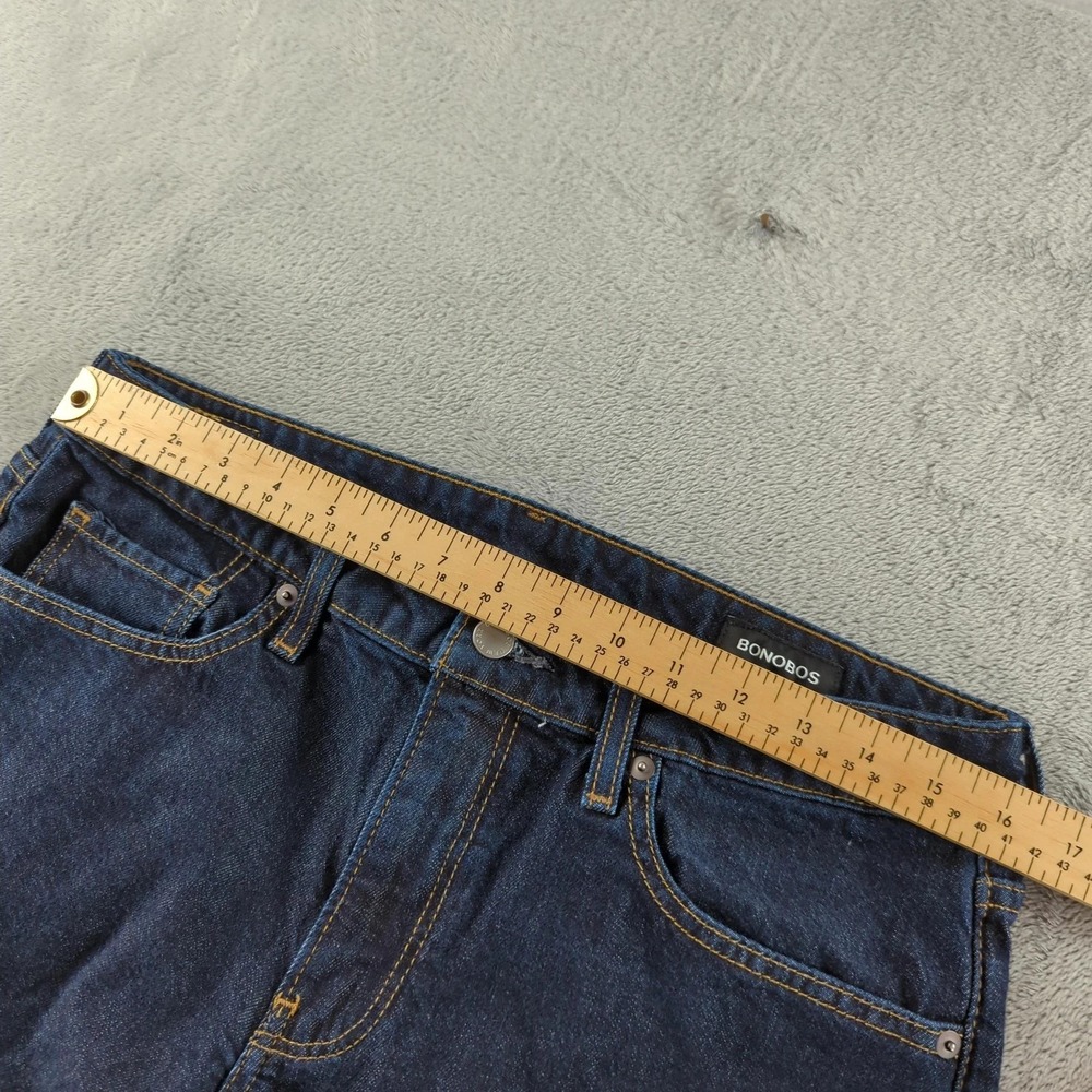 Bonobos Jeans Mens 33 (Fits 32x32) Blue‎ Slim Taper Stretch Denim Pants Casual - Picture 7 of 13